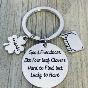 Friends Keychain-Good Friends Are Like Four Leaf Clovers- Book